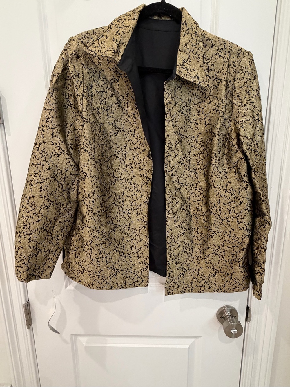 MSK Gold and Black Brocade Blazer NWT